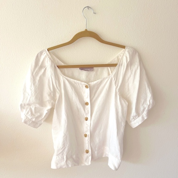 Everlane Tops - Everlane Linen Puff Sleeve Top